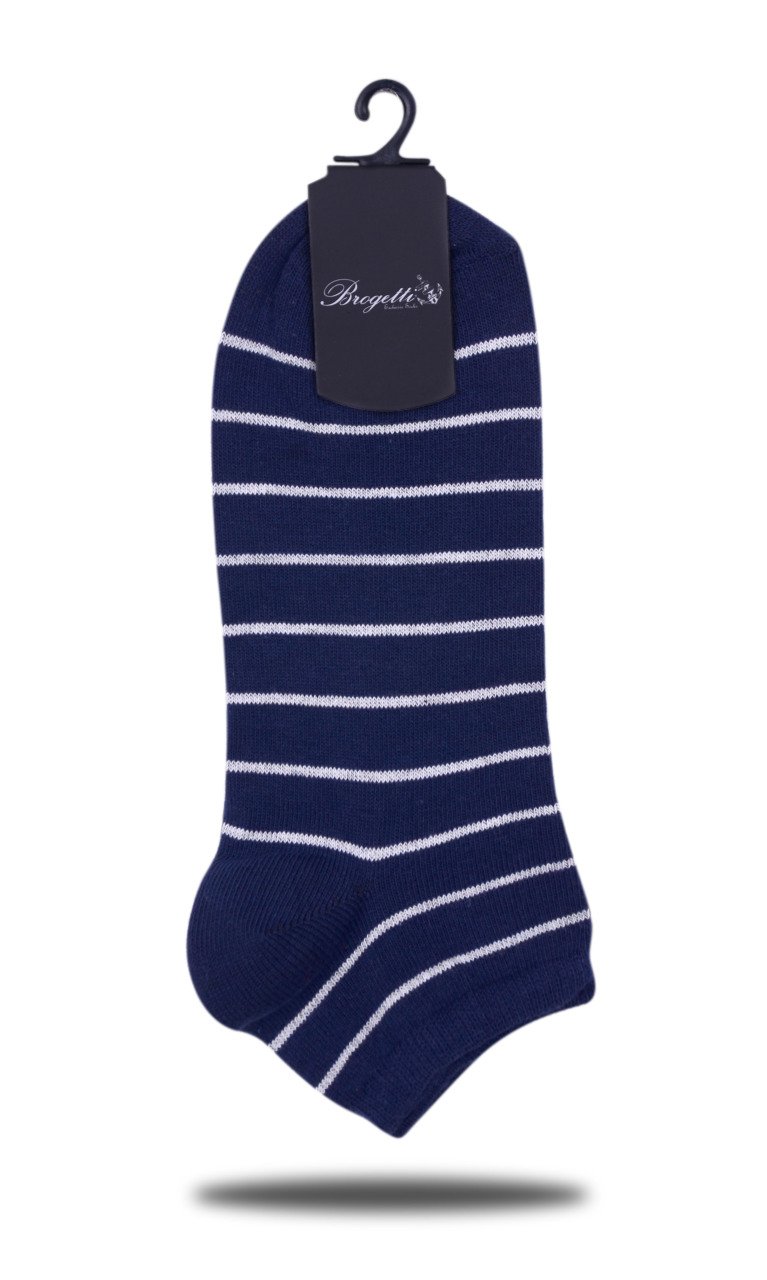 Lacivert Renk Beyaz Çizgi Desen Soket Çorap LACİVERT - TEK BEDEN