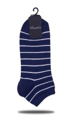 Lacivert Renk Beyaz Çizgi Desen Soket Çorap LACİVERT - TEK BEDEN