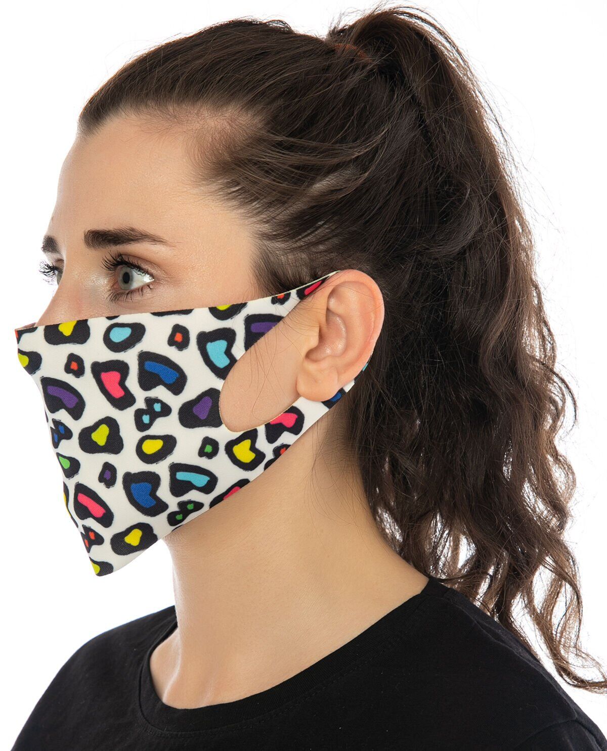 Renkli Dalmaçya Desenli Yüz Maskesi