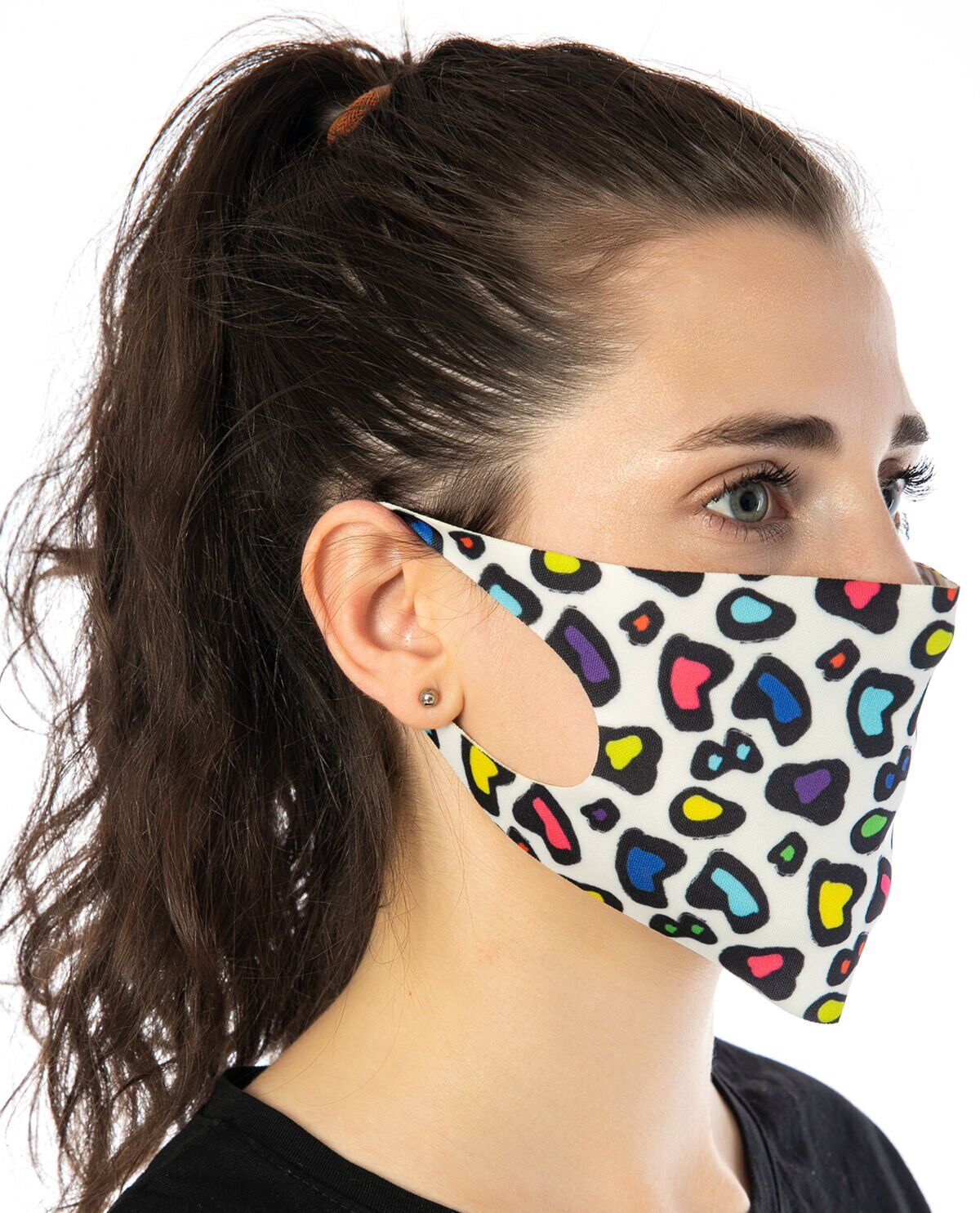 Renkli Dalmaçya Desenli Yüz Maskesi