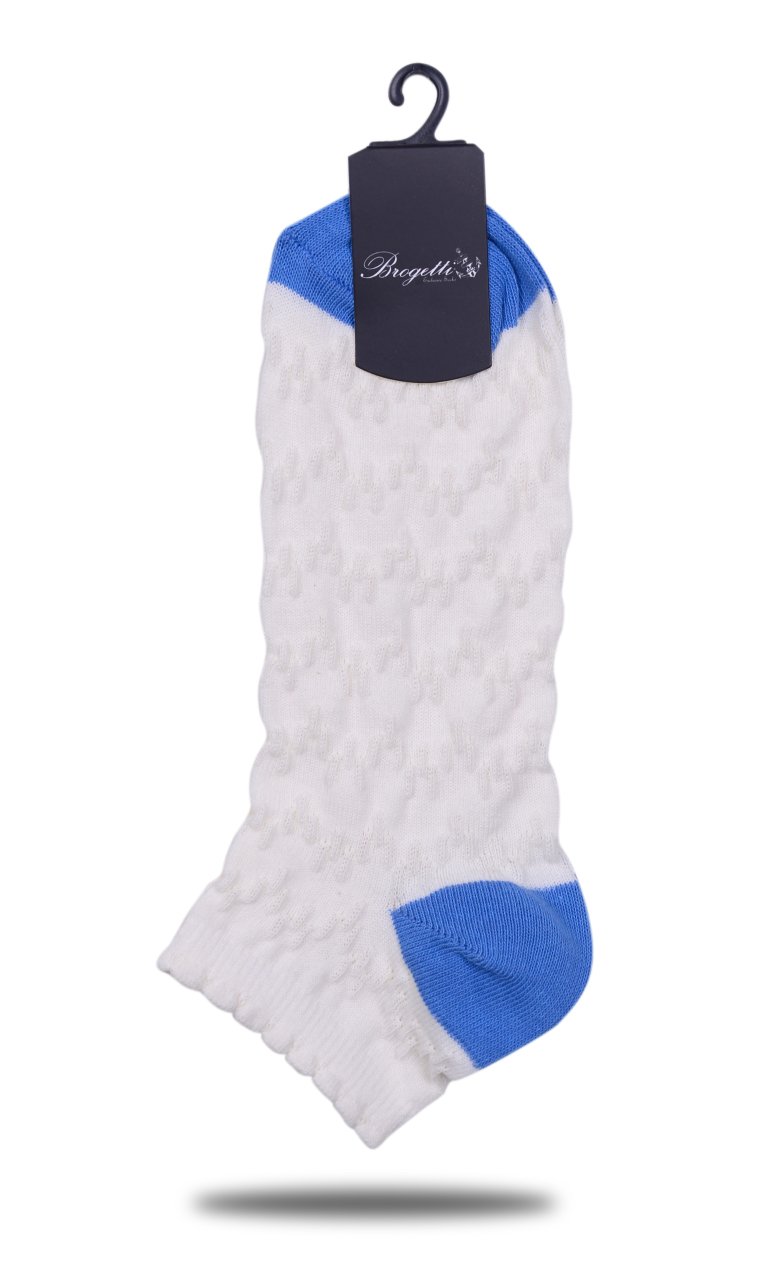 Ekru Renk Kabartma Desen soket Çorap EKRU - TEK BEDEN