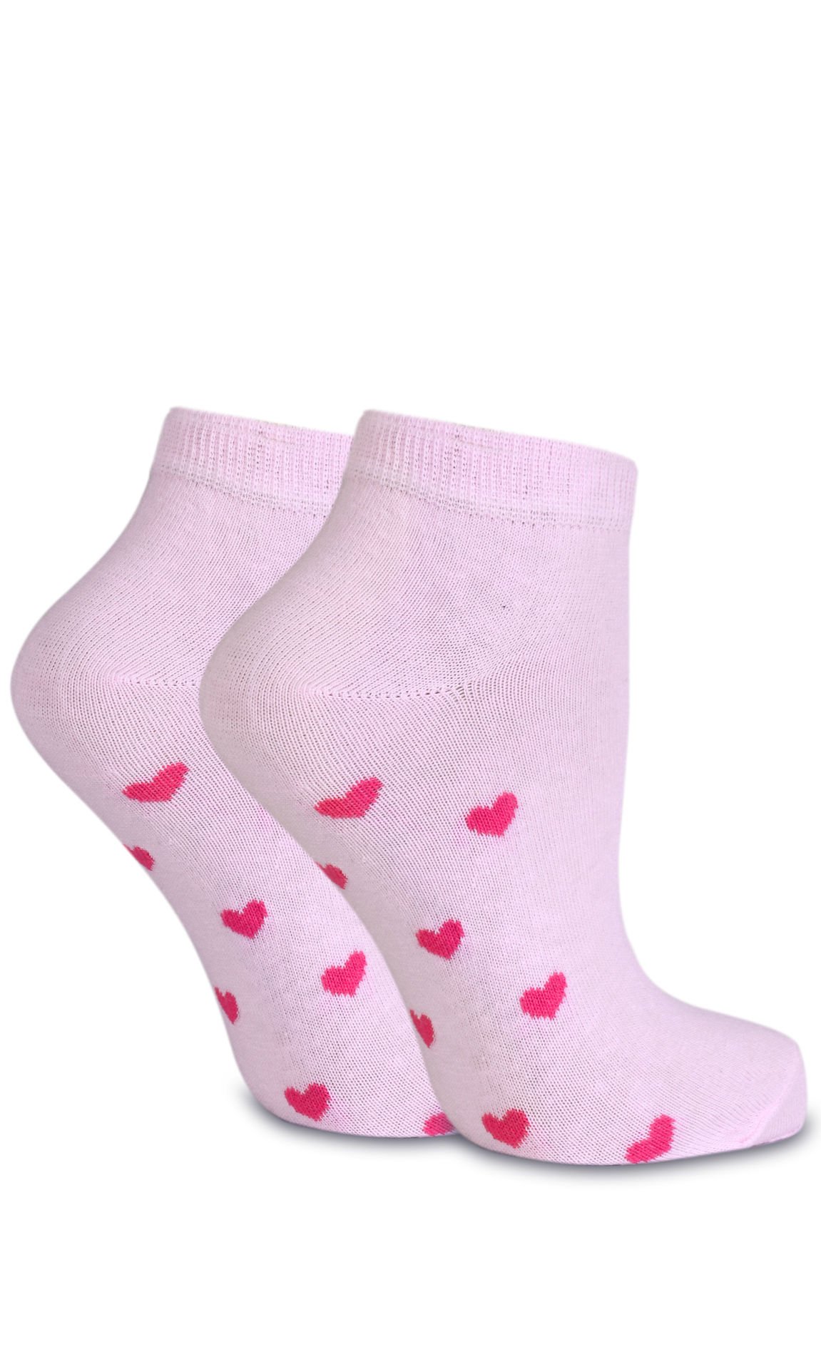 Taban Kalp Desen Pembe Soket Çorap