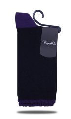 Bilekten Kabartma Detaylı Siyah Soket Çorap SİYAH - 35/39