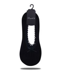 Siyah Renk Dantelli File Babet Çorap SİYAH - 35/38