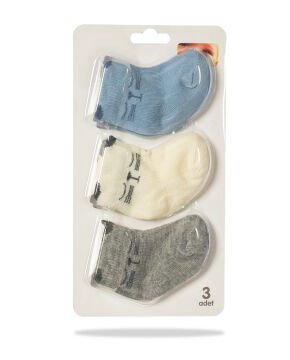 Kedi Figürlü Erkek Bebek Çorap 3lü Paket