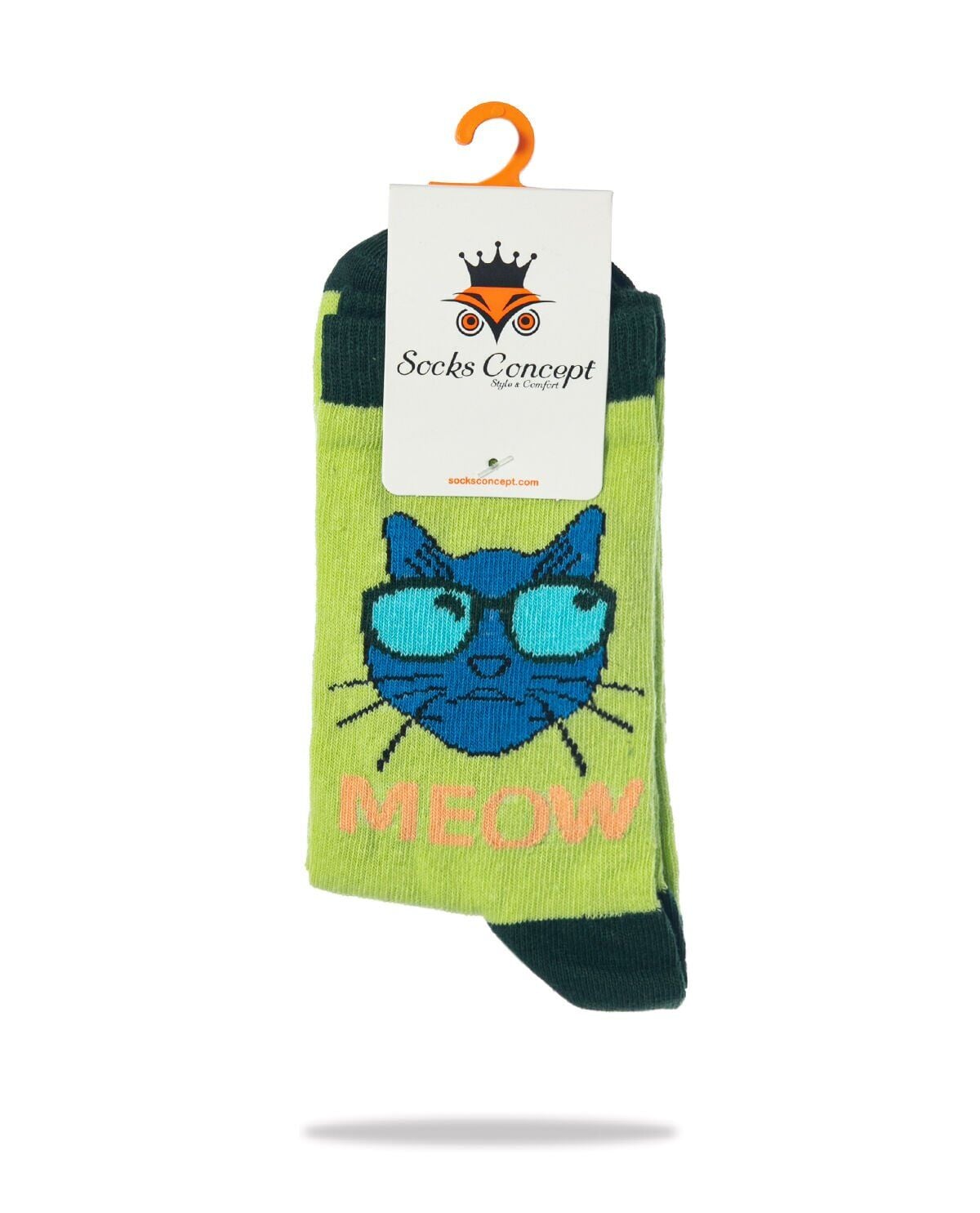 Kedi Desen Yeşil Soket Çorap YEŞİL - 35/39