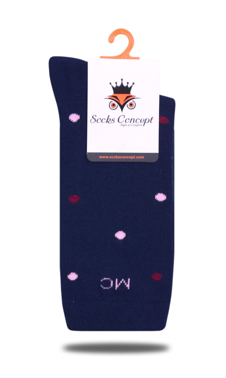 Lacivert Renk Puantiye Desenli Soket Çorap LACİVERT - 35/39