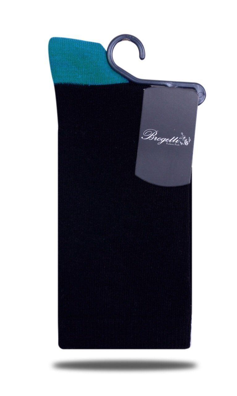 Siyah Renk Turkuaz Detaylı Soket Çorap SİYAH - 35/39