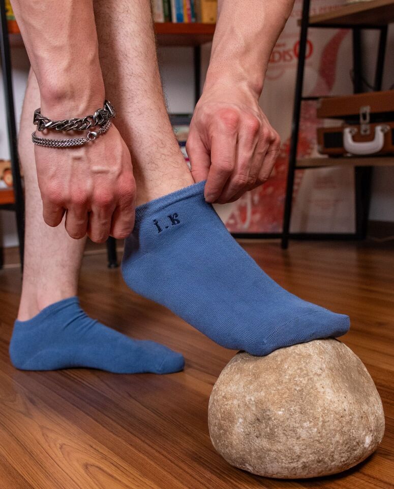 Kişiye Özel Erkek Nakışlı Patik Çorap Exclusive