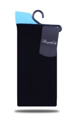 Siyah Renk Mavi Detaylı Soket Çorap SİYAH - 35/39