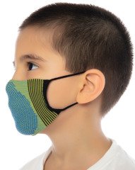 Yıkanabilir Çocuk Maskesi Mavi-Yeşil Renk RENKLİ - 3-6 YAŞ