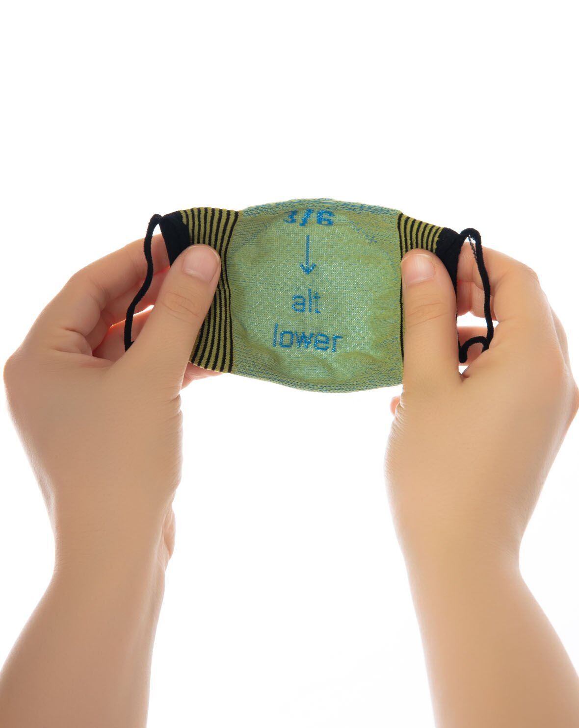 Yıkanabilir Çocuk Maskesi Mavi-Yeşil Renk RENKLİ - 7-12 YAŞ