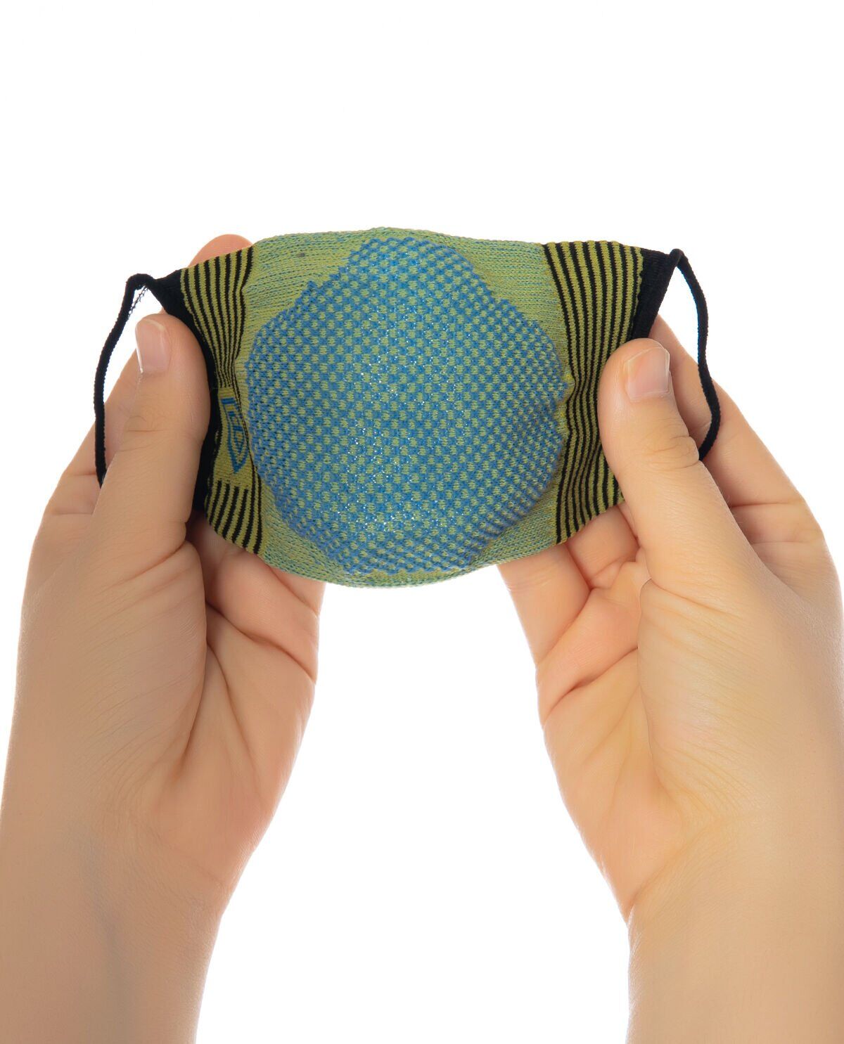 Yıkanabilir Çocuk Maskesi Mavi-Yeşil Renk RENKLİ - 7-12 YAŞ