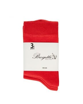 3lü Kadın Kırmızı Bambu Soket Çorap
