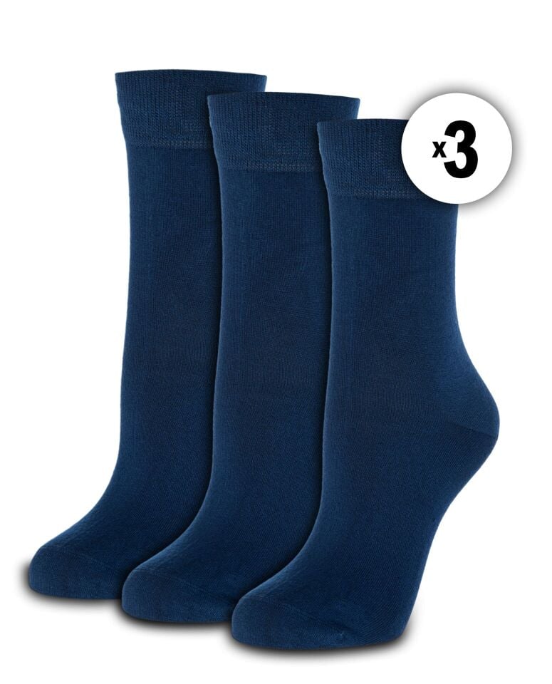 Bambu Soket Çorap 3lü Kadın Lacivert Renk