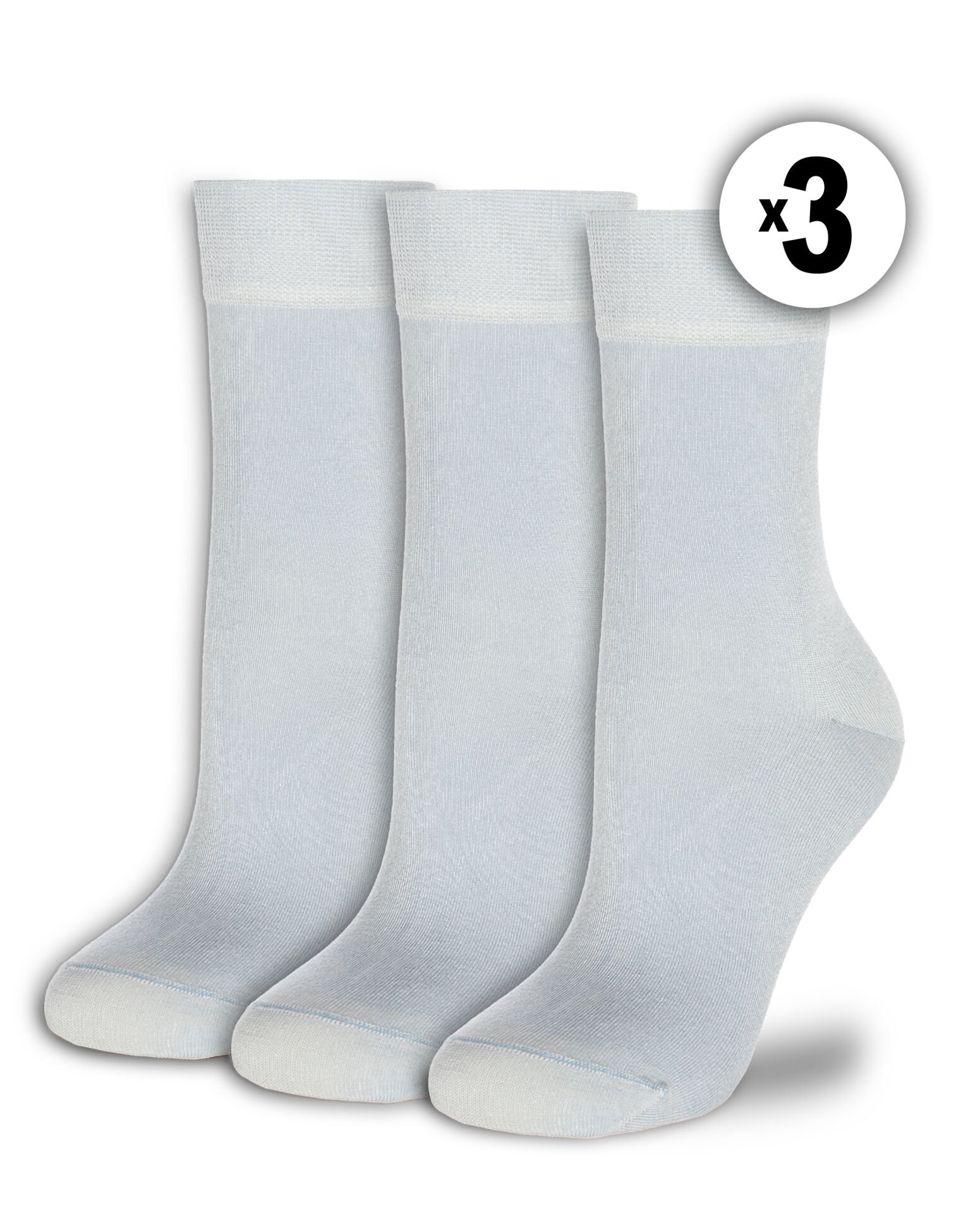 Açık Mavi Kadın 3lü Bambu Soket Çorap