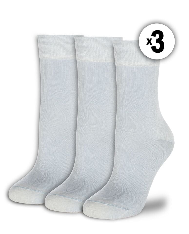 Açık Mavi Kadın 3lü Bambu Soket Çorap