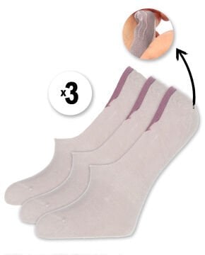 Kaymaz Bambu Babet Çorap Kadın 3lü Lila Renk