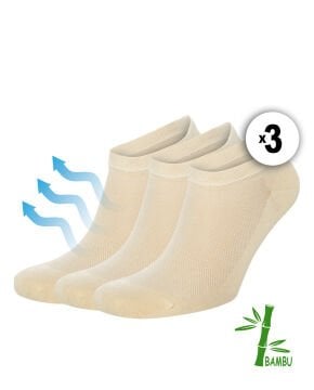 Bambu Kadın Patik Çorap 3lü Ekru Renk