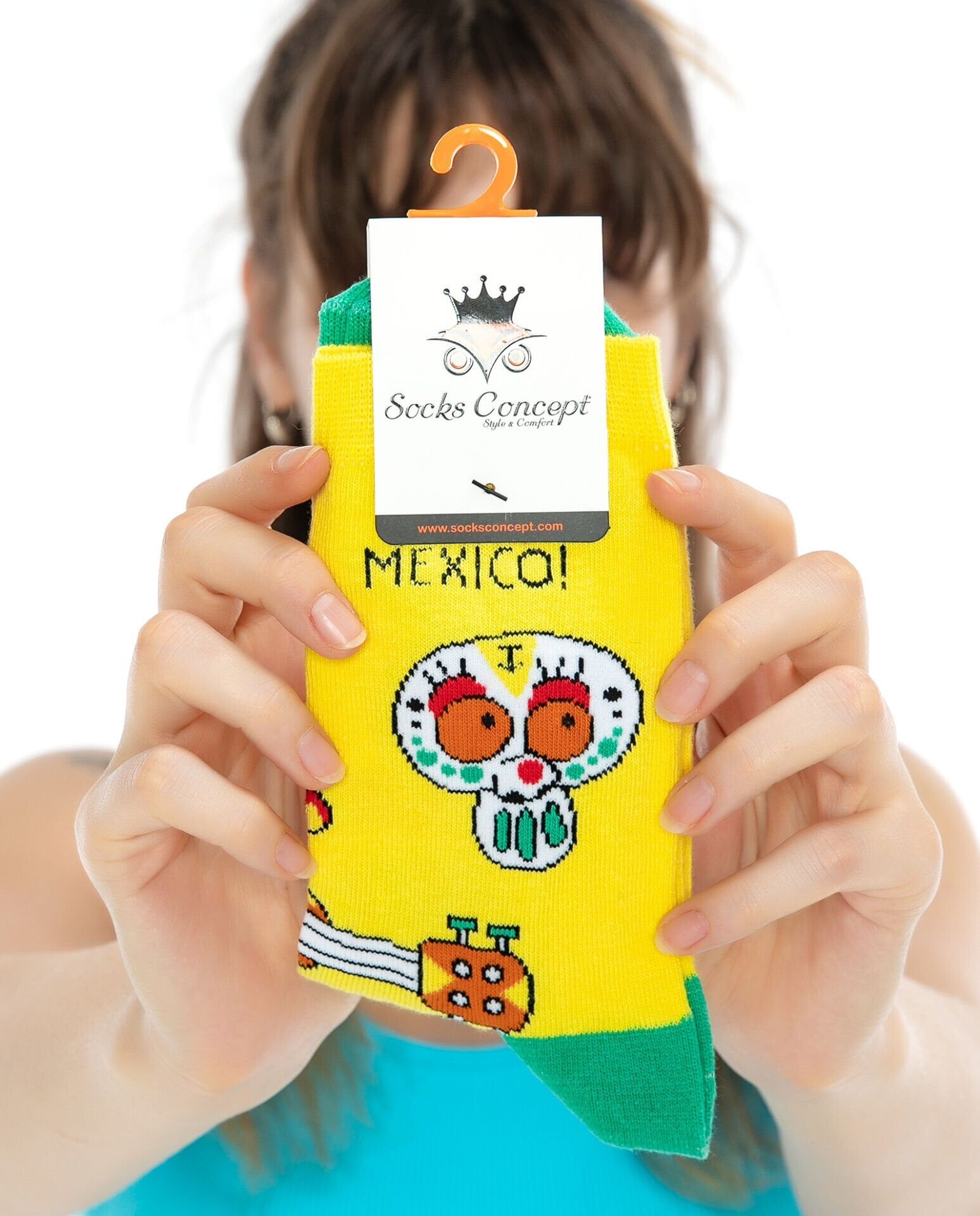 Hello Mexico Sarı Soket Çorap