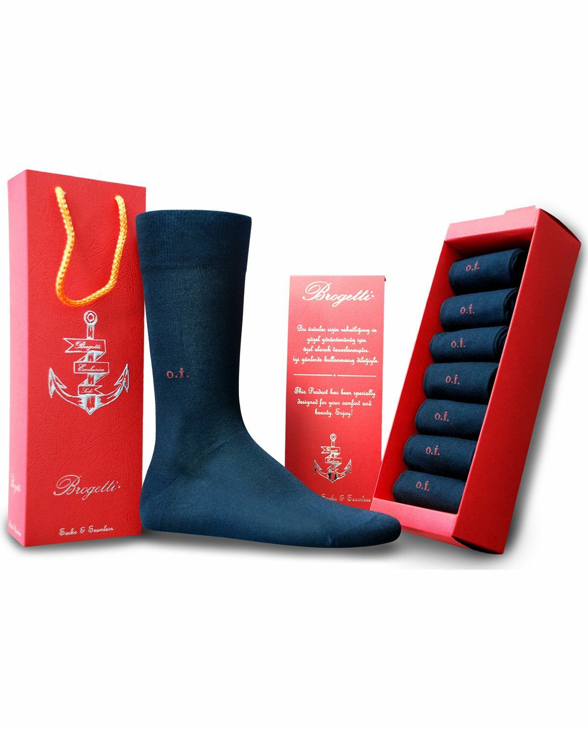 10'lu Kişiye Özel Çorap Bambu Brogetti