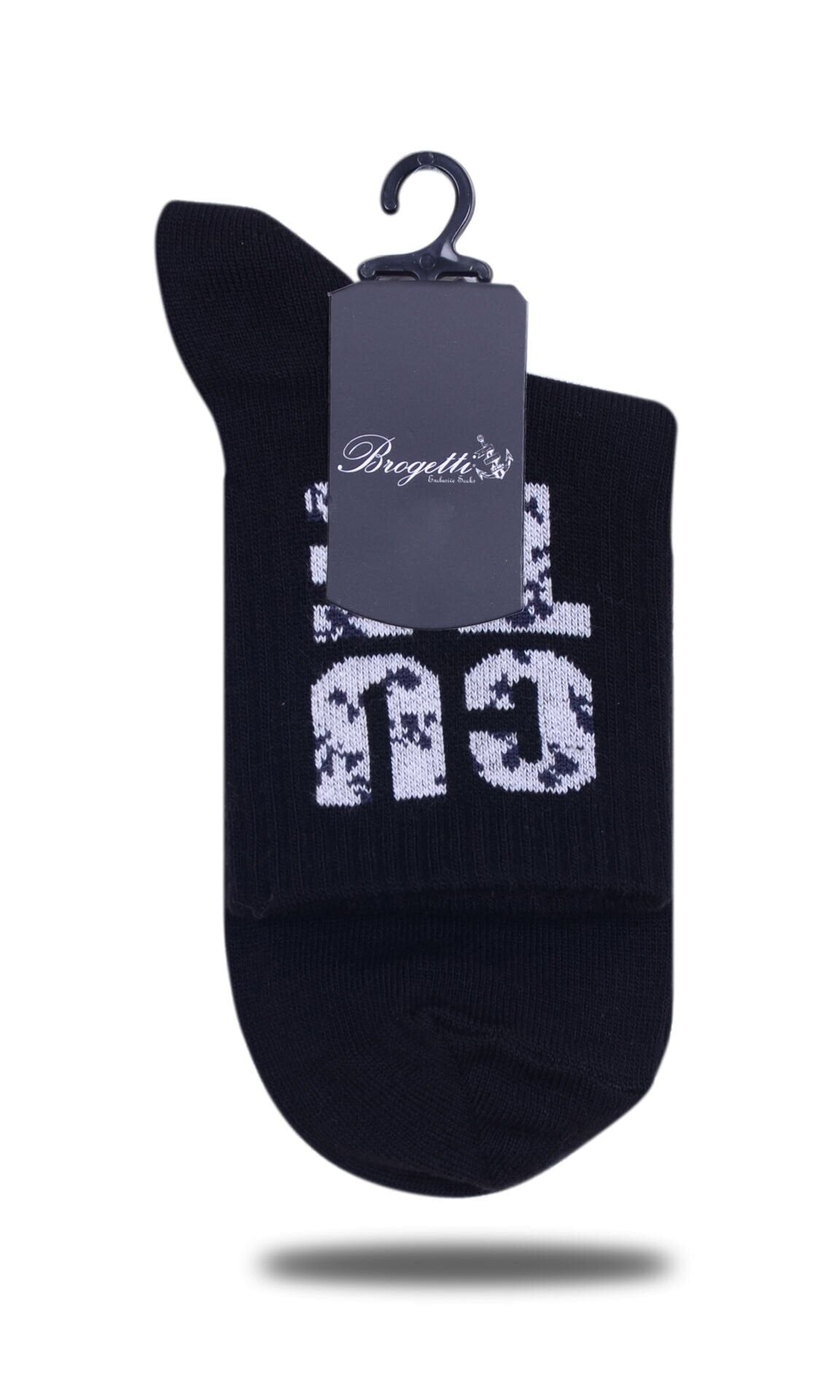 Siyah Renk Beyaz Cute Yazılı Soket Çorap