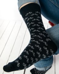 Bisiklet Desenli Siyah Erkek Soket Çorap RENKLİ - 41/46