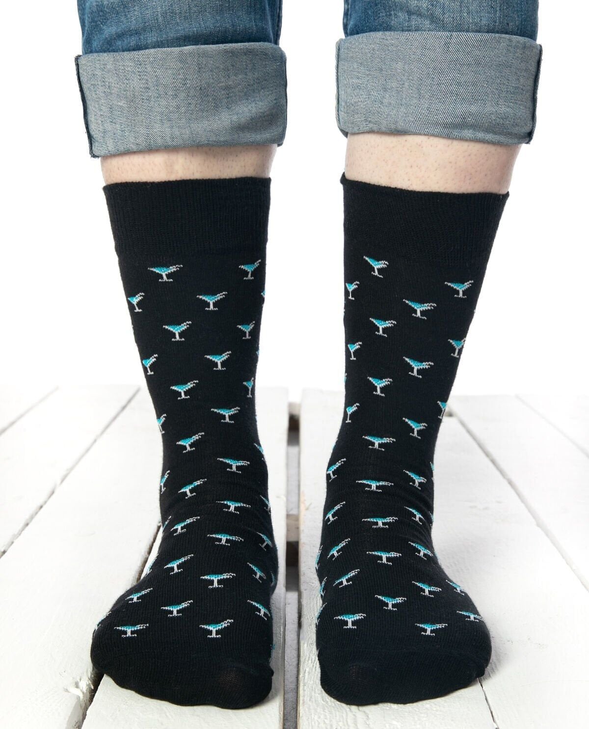 İçeçek Desenli Erkek Soket Çorap