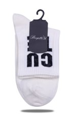 Beyaz Renk Siyah Cute Yazılı Soket Çorap RENKLİ - 35/38
