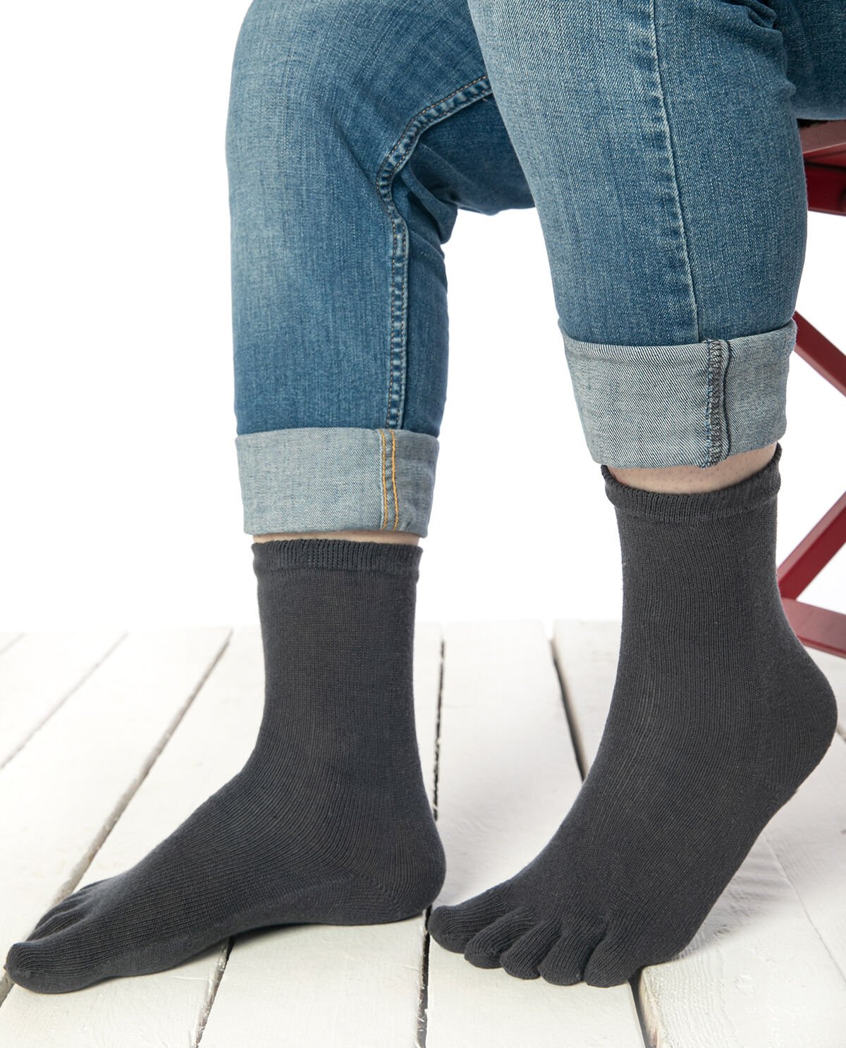 Parmaklı Çorap Unisex Füme Renk
