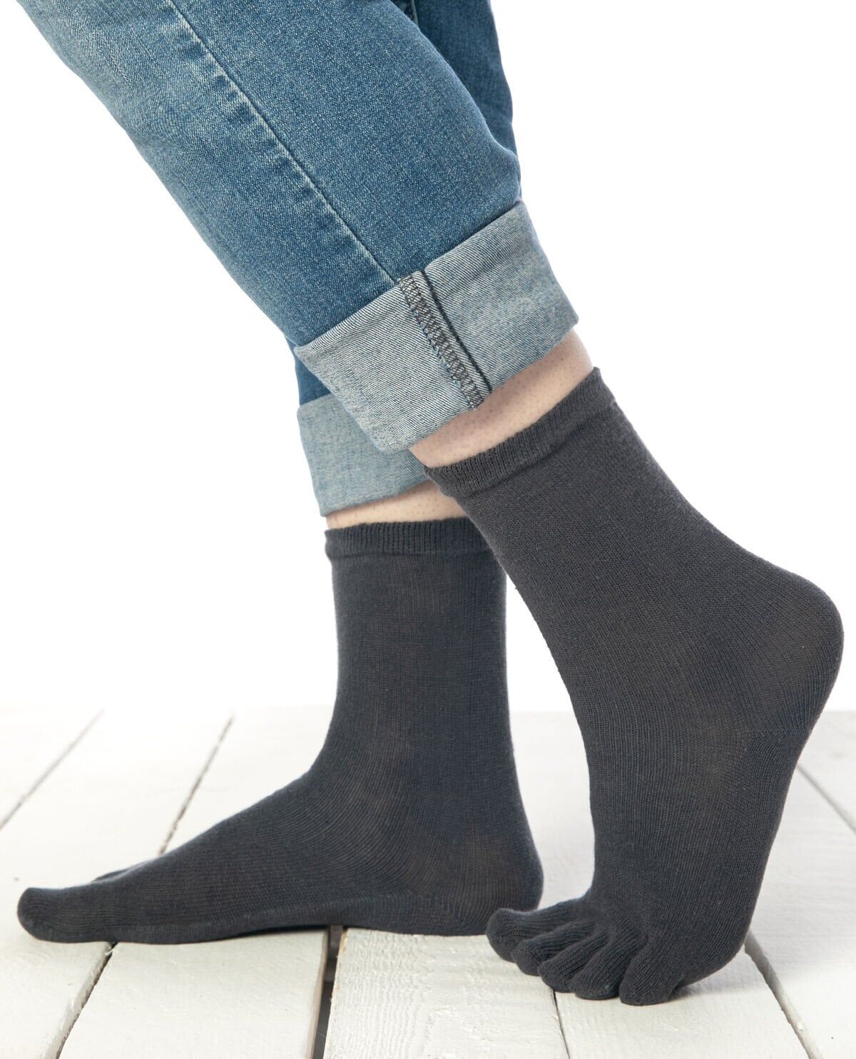 Parmaklı Çorap Unisex Füme Renk