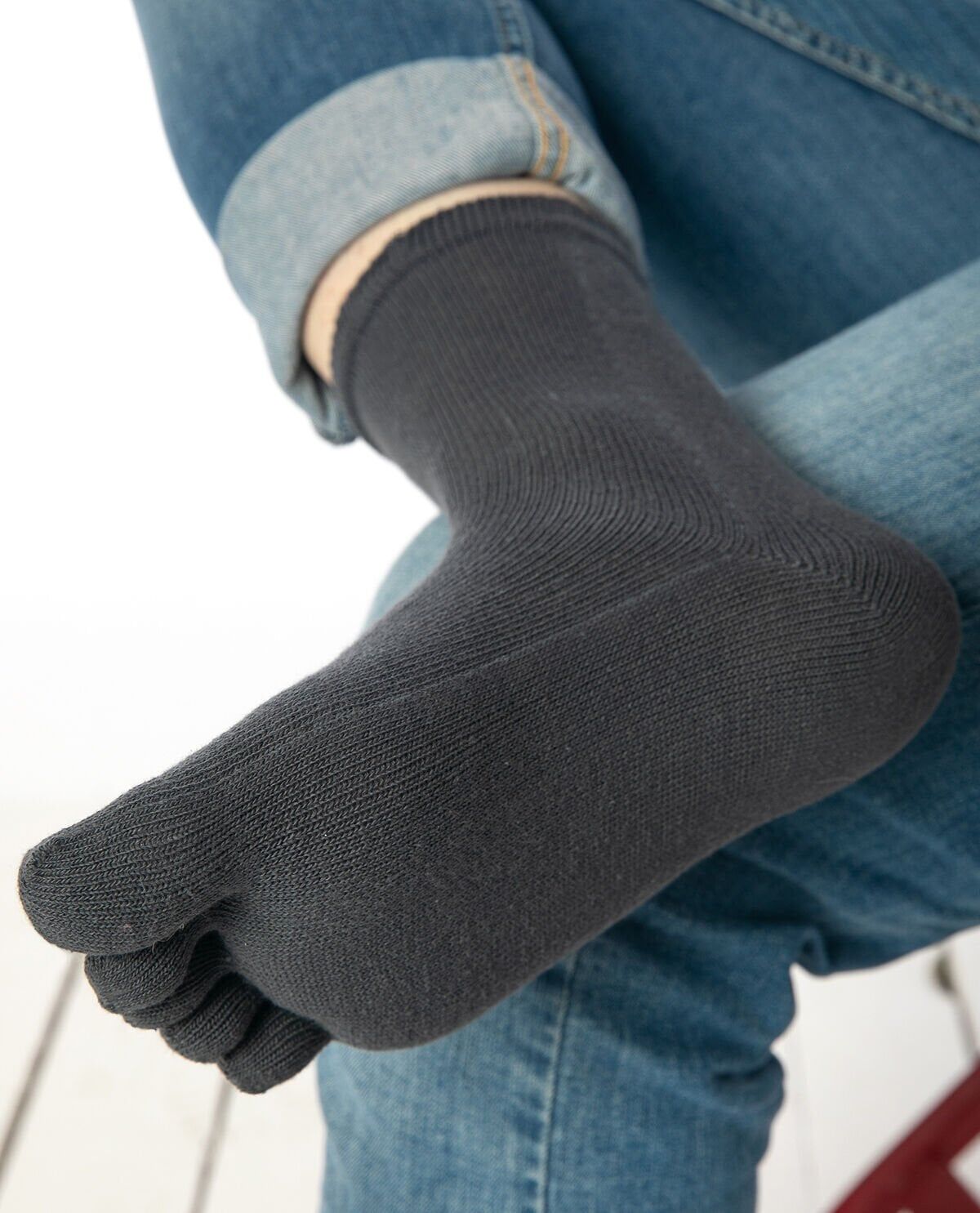 Parmaklı Çorap Unisex Füme Renk FÜME - 36/40