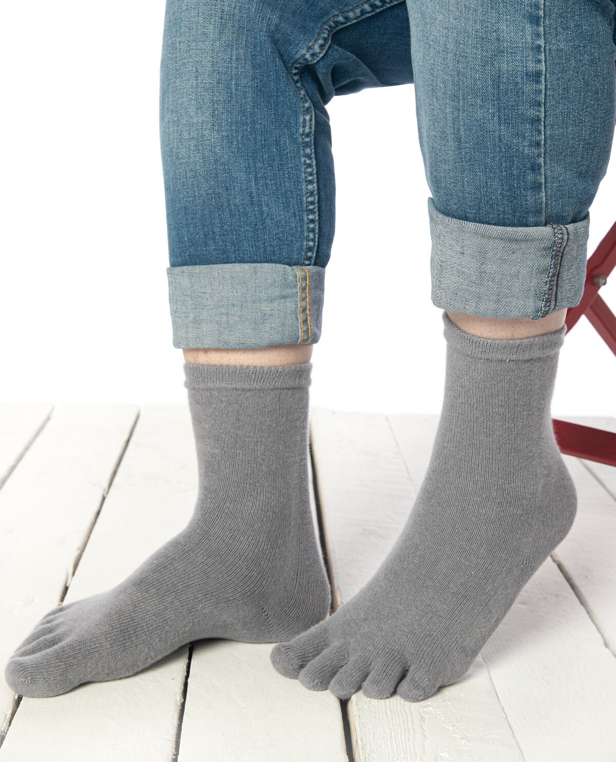 Parmaklı Çorap Unisex Gri Renk
