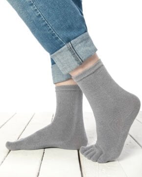 Parmaklı Çorap Unisex Gri Renk