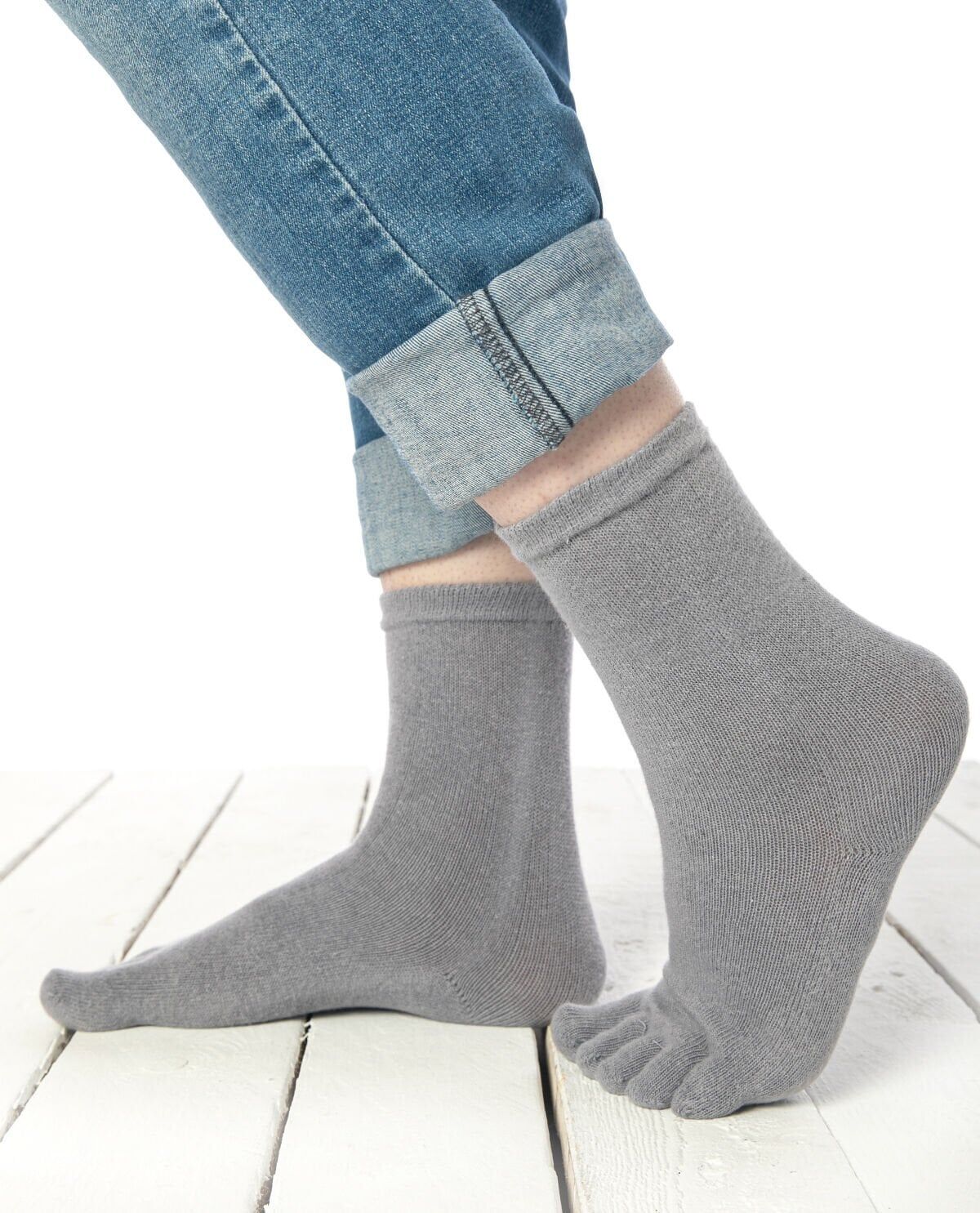 Parmaklı Çorap Unisex Gri Renk GRİ - 36/40