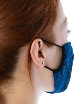Yıkanabilir Maske Pamuk Saks Siyah Renk Esnek Lastikli