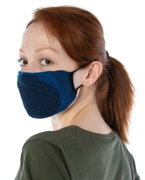 Yıkanabilir Maske Pamuk Saks Siyah Renk Esnek Lastikli
