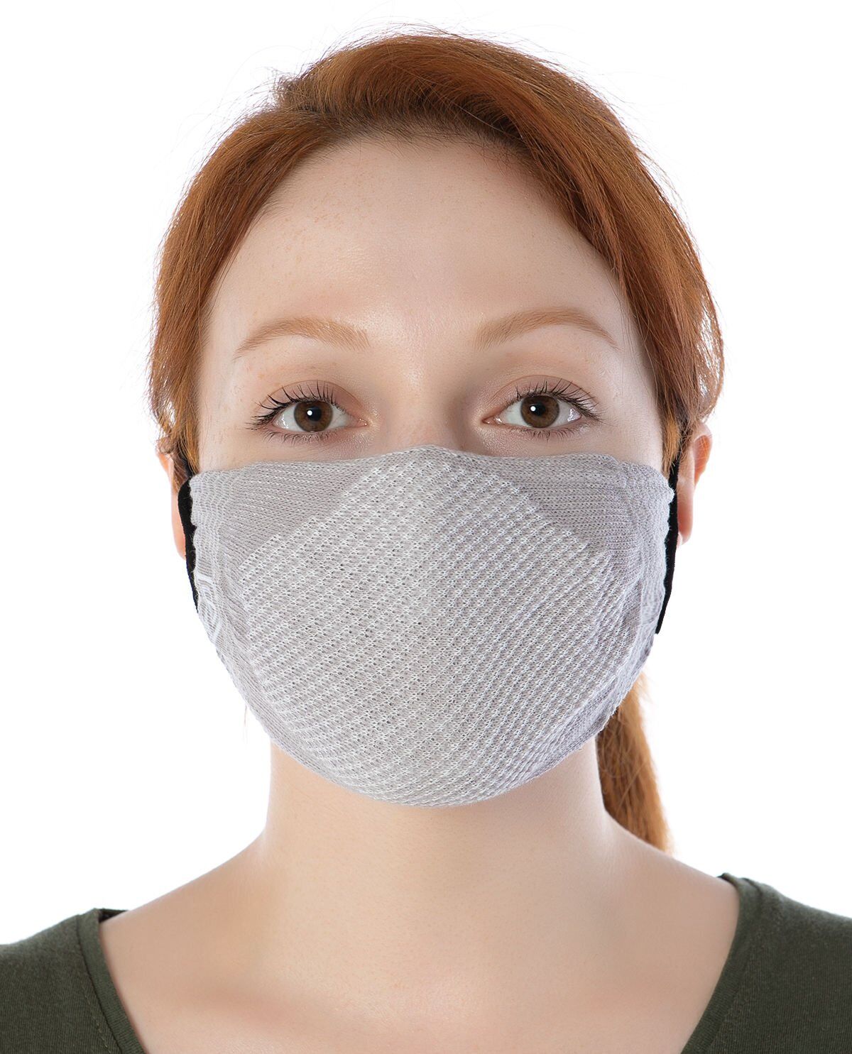Yıkanılabilir Maske Pamuk Gri Renk Esnek Lastikli
