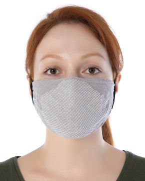 Yıkanılabilir Maske Pamuk Gri Renk Esnek Lastikli
