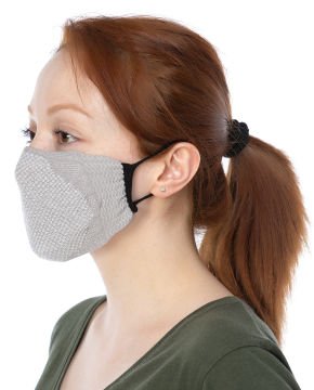 Yıkanılabilir Maske Pamuk Gri Renk Esnek Lastikli