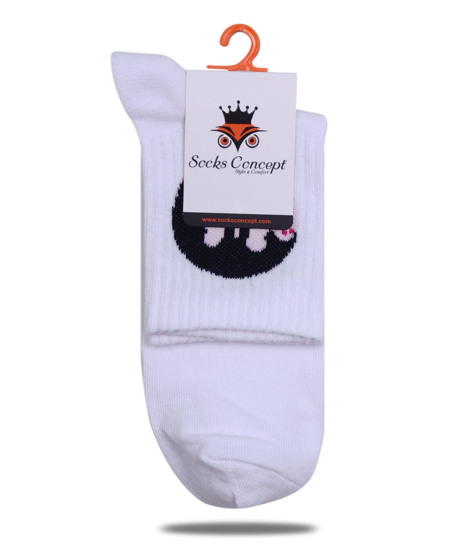 Sevimli Ayı Desen Beyaz Renk Soket Çorap RENKLİ - 35/38