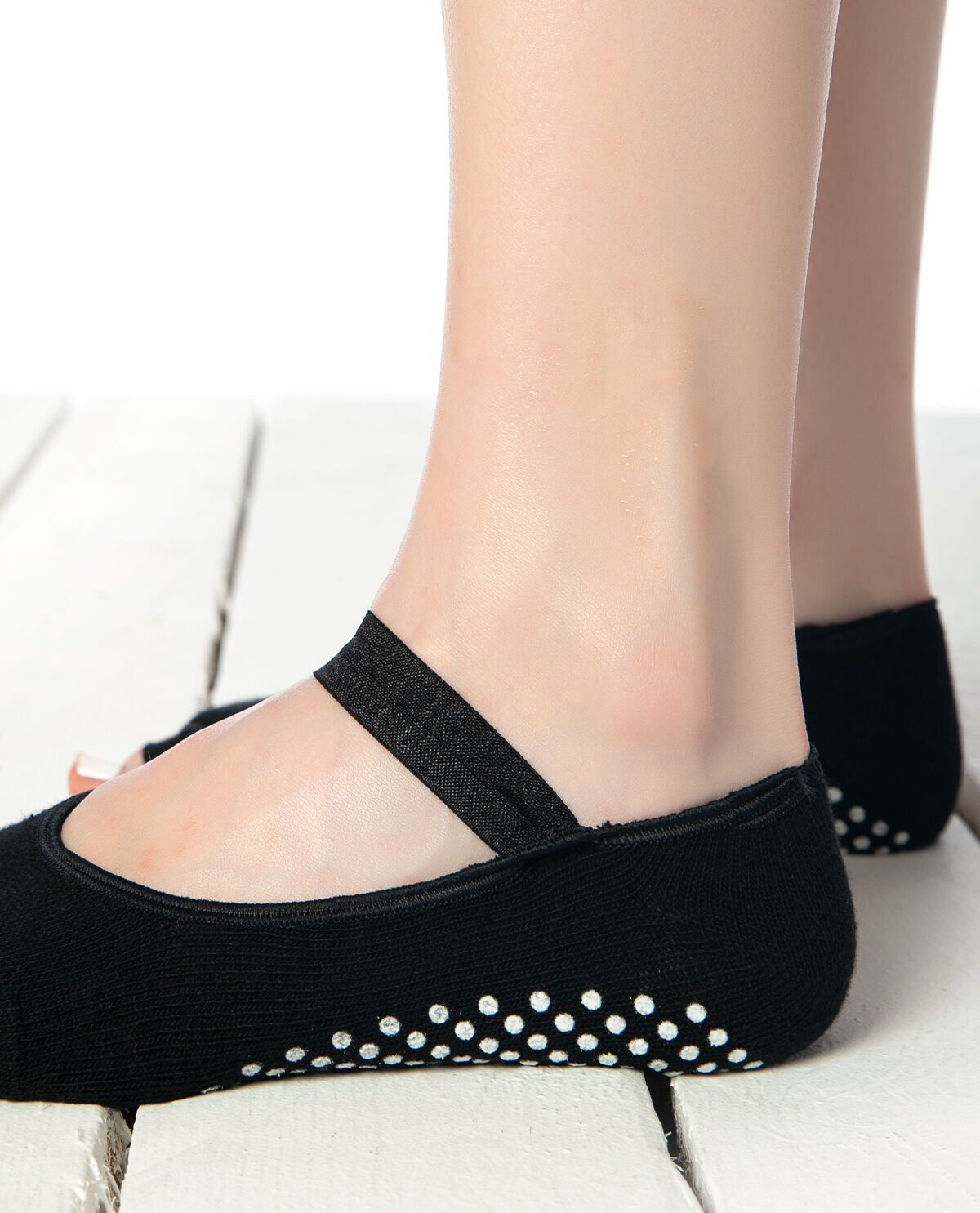 Lastik Destekli Taban Kaymaz Silikonlu Parmak Babet Çorap SİYAH - 36/40