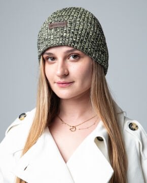 Fıstık Yeşil Kırçıllı Katlamalı Kadın Bere