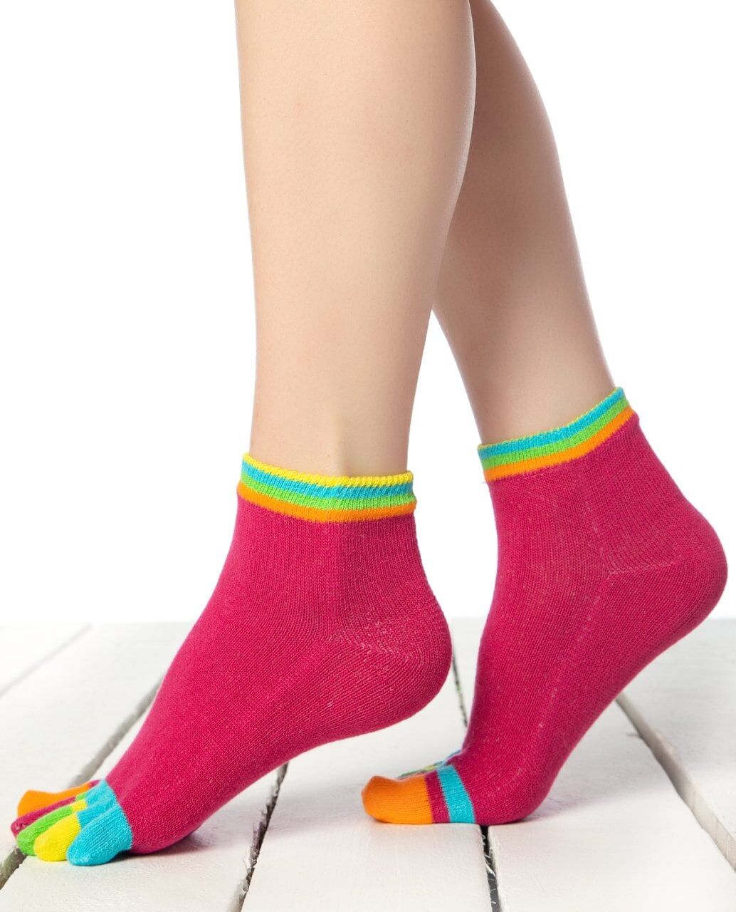 Fuşya Renkli Kadın Parmaklı Çorap RENKLİ - 36/40