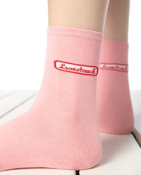 Love Struck Yazılı Pembe Soket Çorap