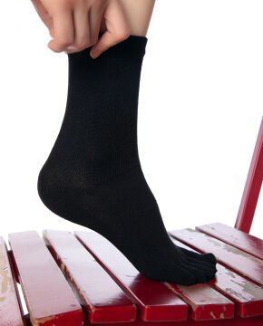 Unisex Bambu Parmaklı Çorap Siyah Renk