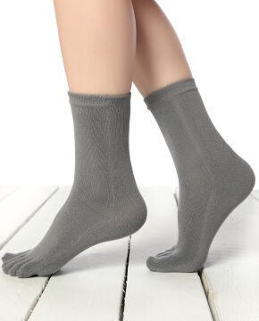 Unisex Bambu Parmaklı Çorap Gri Renk