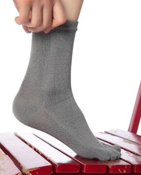 Unisex Bambu Parmaklı Çorap Gri Renk