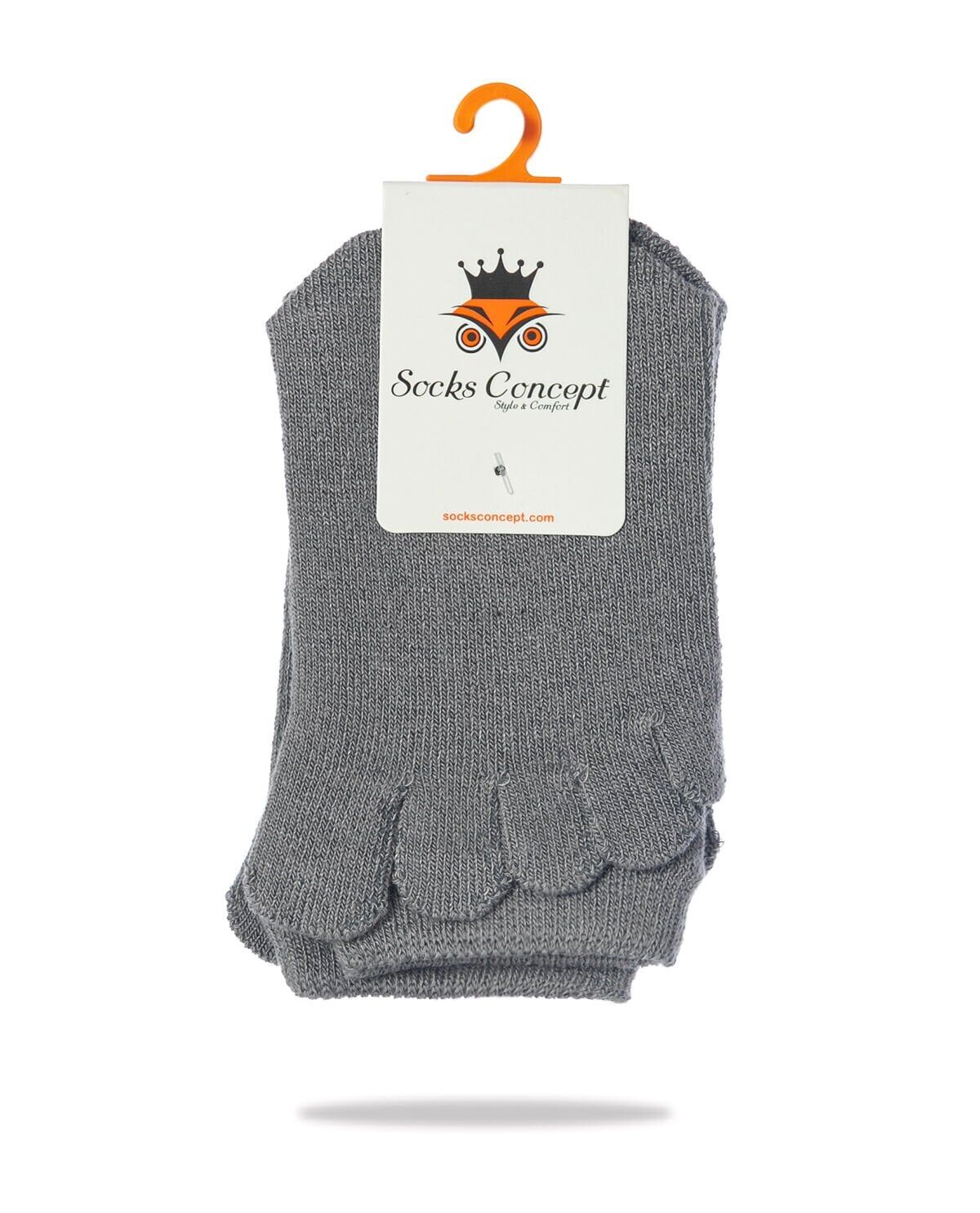 Unisex Bambu Parmaklı Çorap Gri Renk GRİ - 37-44