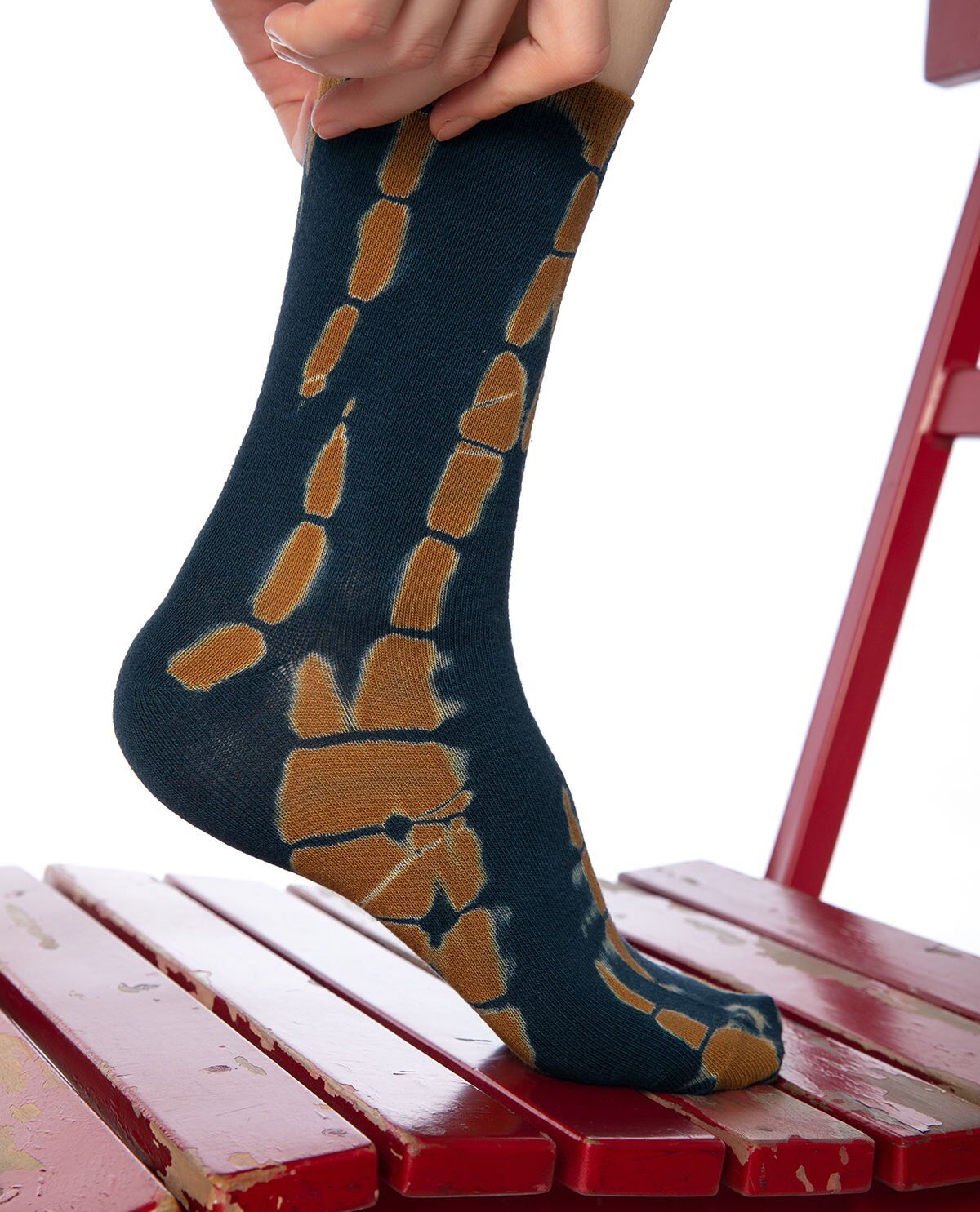 Batik Boyama Renkli Desenli Kadın Soket Çorap RENKLİ - 36/40